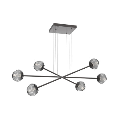 Luna Triple Moda Linear LED Chandelier in Graphite/Smoke (Geo Crystal).