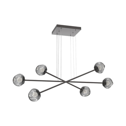 Luna Triple Moda Linear LED Chandelier in Graphite/Smoke (Zircon Crystal).