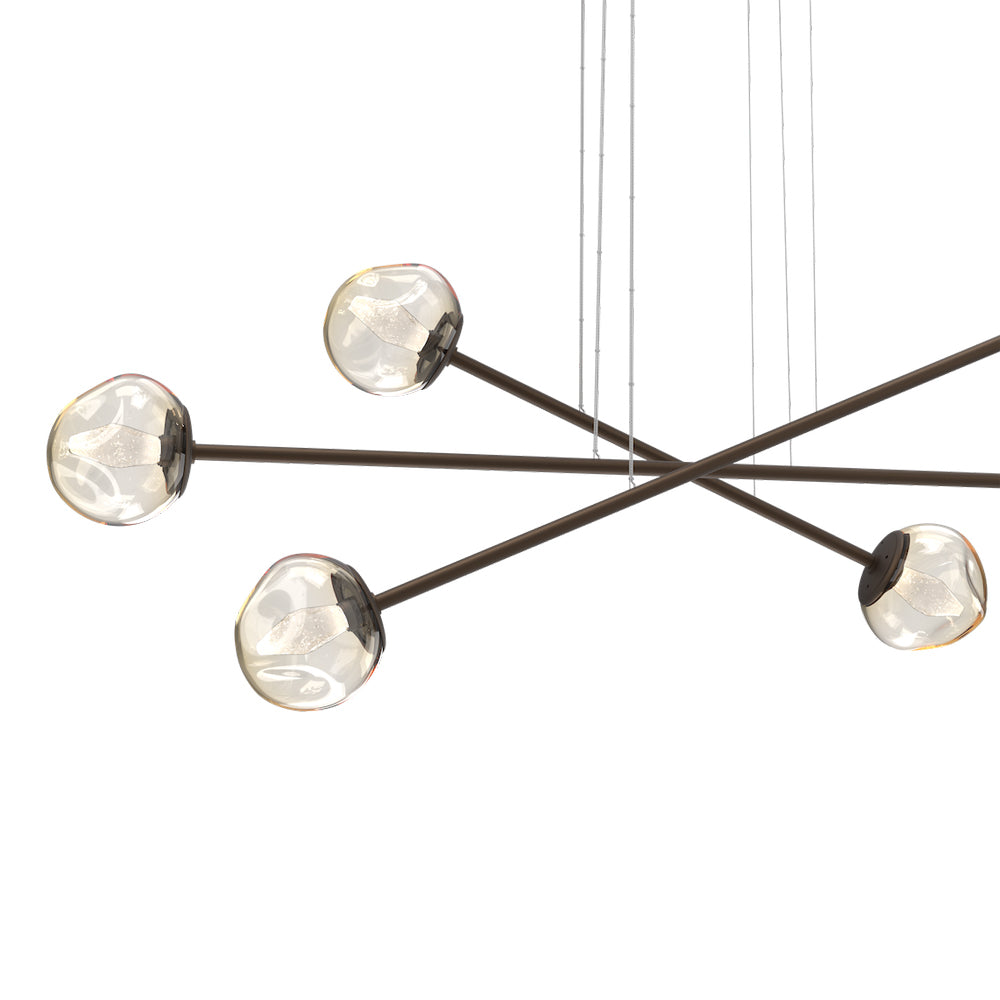 Luna Triple Moda Linear LED Chandelier in Detail.
