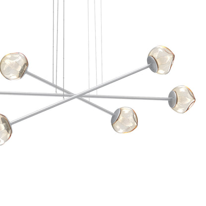 Luna Triple Moda Linear LED Chandelier in Detail.