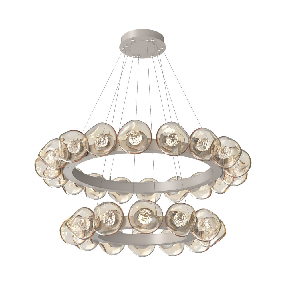 Luna Two-Tier Radial Ring LED Chandelier.