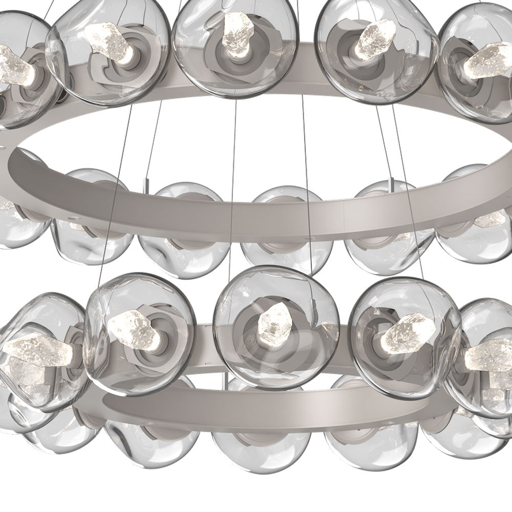 Luna Two-Tier Radial Ring LED Chandelier in Detail.