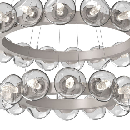 Luna Two-Tier Radial Ring LED Chandelier in Detail.