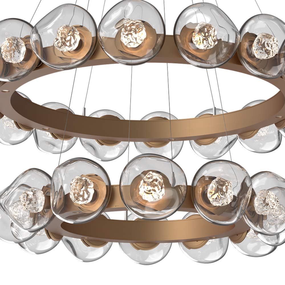 Luna Two-Tier Radial Ring LED Chandelier in Detail.