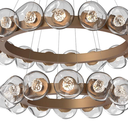 Luna Two-Tier Radial Ring LED Chandelier in Detail.