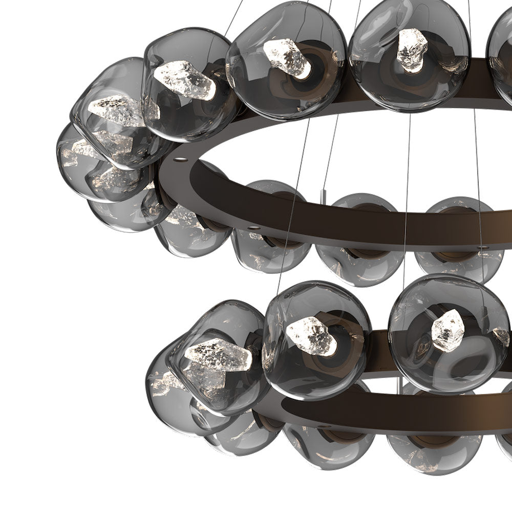 Luna Two-Tier Radial Ring LED Chandelier in Detail.