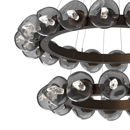 Luna Two-Tier Radial Ring LED Chandelier in Detail.