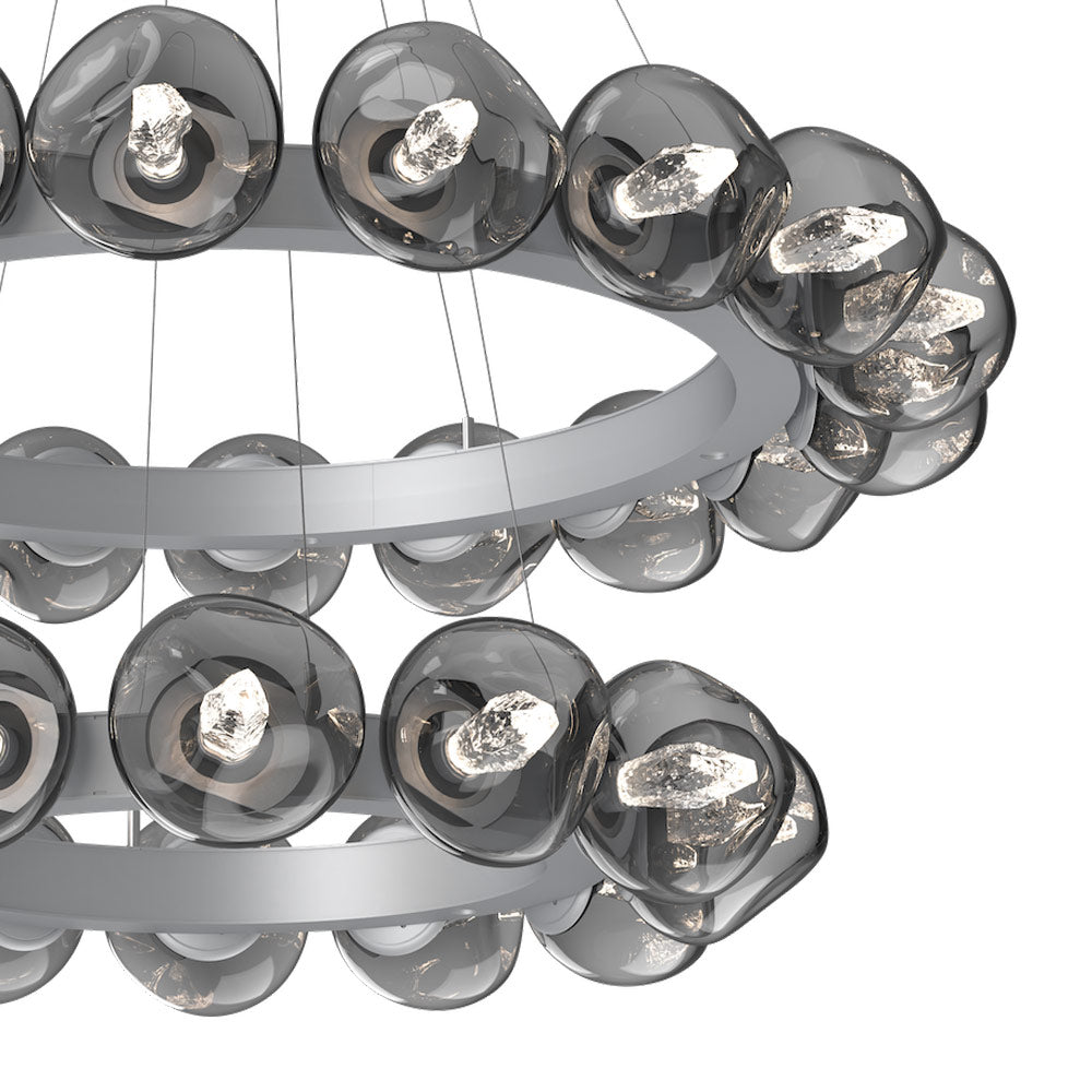 Luna Two-Tier Radial Ring LED Chandelier in Detail.