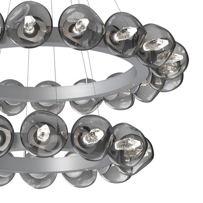 Luna Two-Tier Radial Ring LED Chandelier in Detail.
