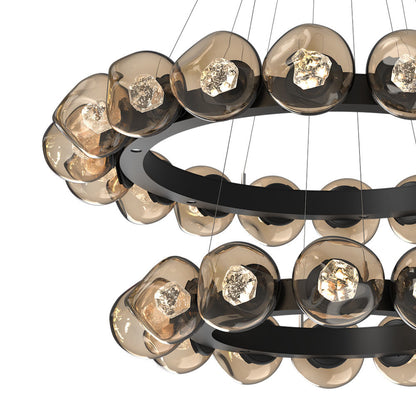 Luna Two-Tier Radial Ring LED Chandelier in Detail.