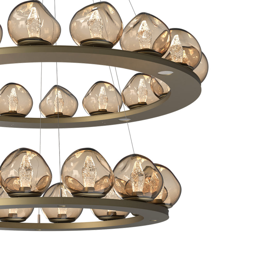 Luna Two-Tier Ring LED Chandelier in Detail.