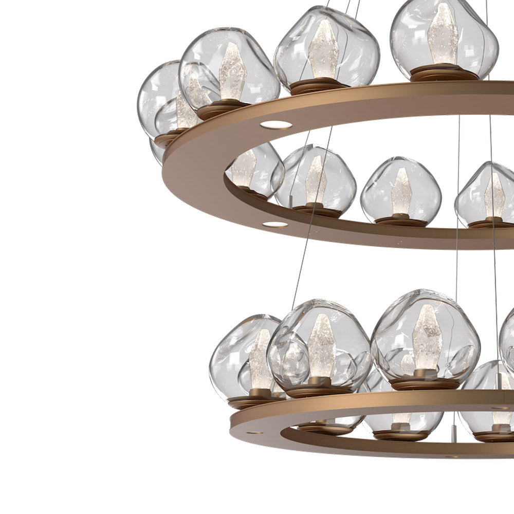 Luna Two-Tier Ring LED Chandelier in Detail.