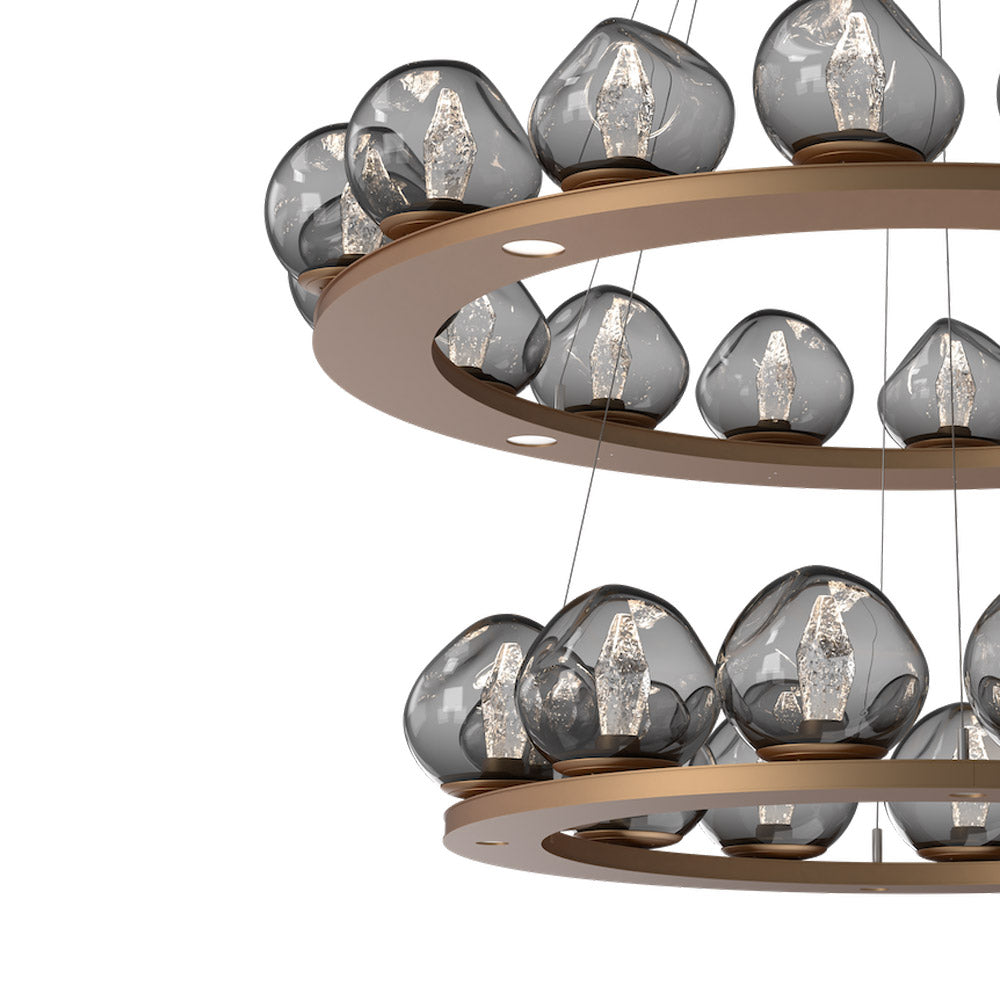 Luna Two-Tier Ring LED Chandelier in Detail.