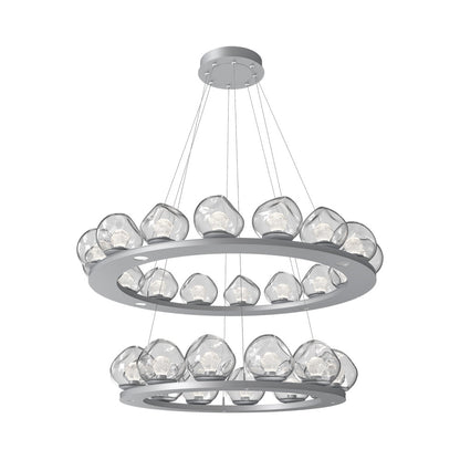 Luna Two-Tier Ring LED Chandelier in Classic Silver/Clear (Zircon Crystal).