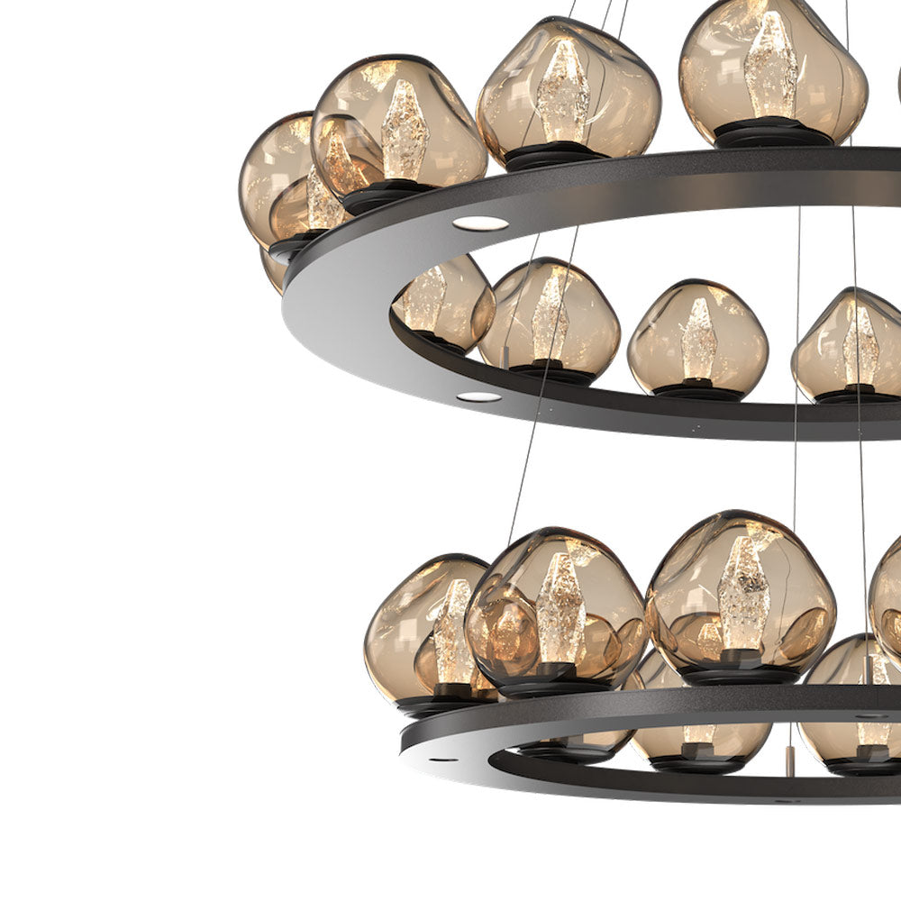 Luna Two-Tier Ring LED Chandelier in Detail.