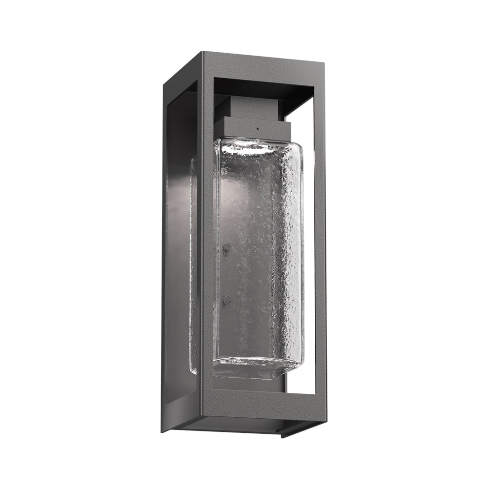 Maison Outdoor LED Wall Light in Argento Grey/Clear Hammered (16.8-Inch).