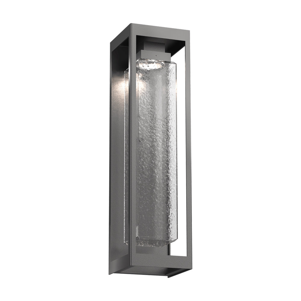 Maison Outdoor LED Wall Light in Argento Grey/Clear Hammered (25.8-Inch).