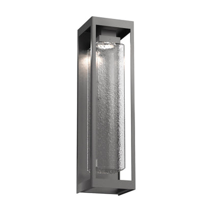 Maison Outdoor LED Wall Light in Argento Grey/Clear Hammered (25.8-Inch).