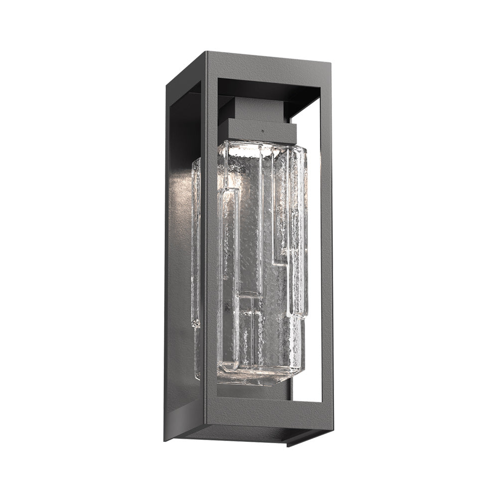 Maison Outdoor LED Wall Light in Argento Grey/Clear Ledgestone (16.8-Inch).