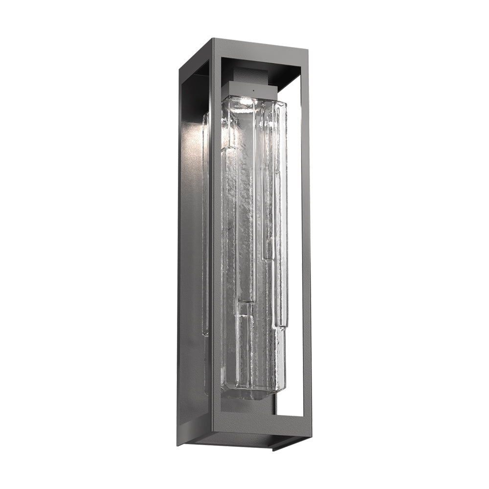 Maison Outdoor LED Wall Light in Argento Grey/Clear Ledgestone (25.8-Inch).