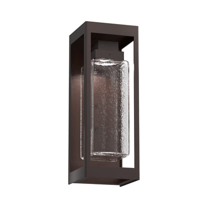Maison Outdoor LED Wall Light in Statuary Bronze/Clear Hammered (16.8-Inch).