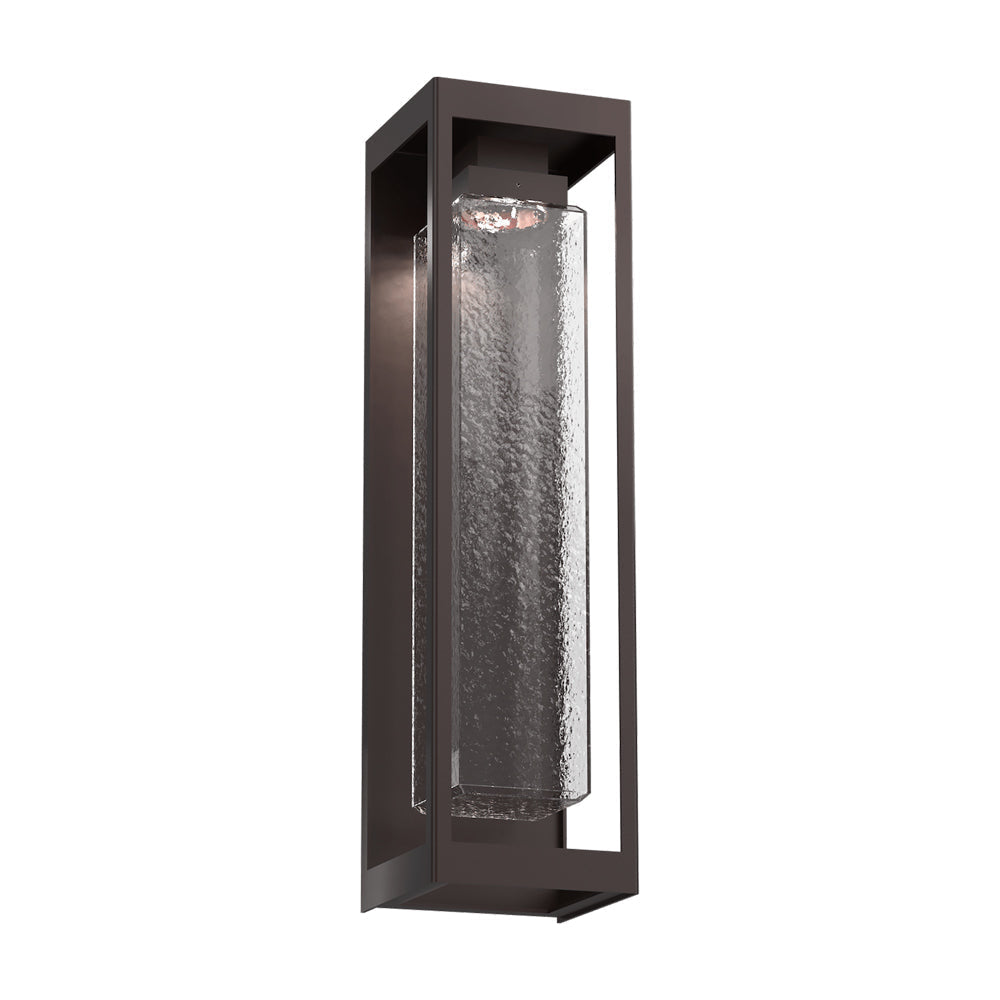 Maison Outdoor LED Wall Light in Statuary Bronze/Clear Hammered (25.8-Inch).