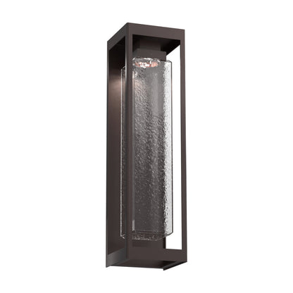 Maison Outdoor LED Wall Light in Statuary Bronze/Clear Hammered (25.8-Inch).