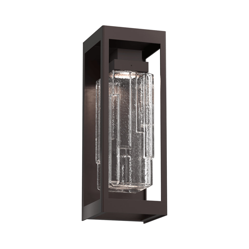 Maison Outdoor LED Wall Light in Statuary Bronze/Clear Ledgestone (16.8-Inch).