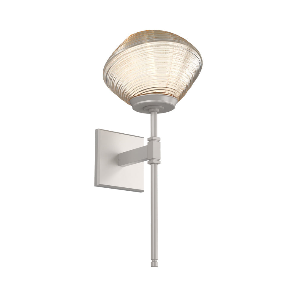 Mesa Belvedere LED Wall Light in Beige Silver/Amber Blown Glass.