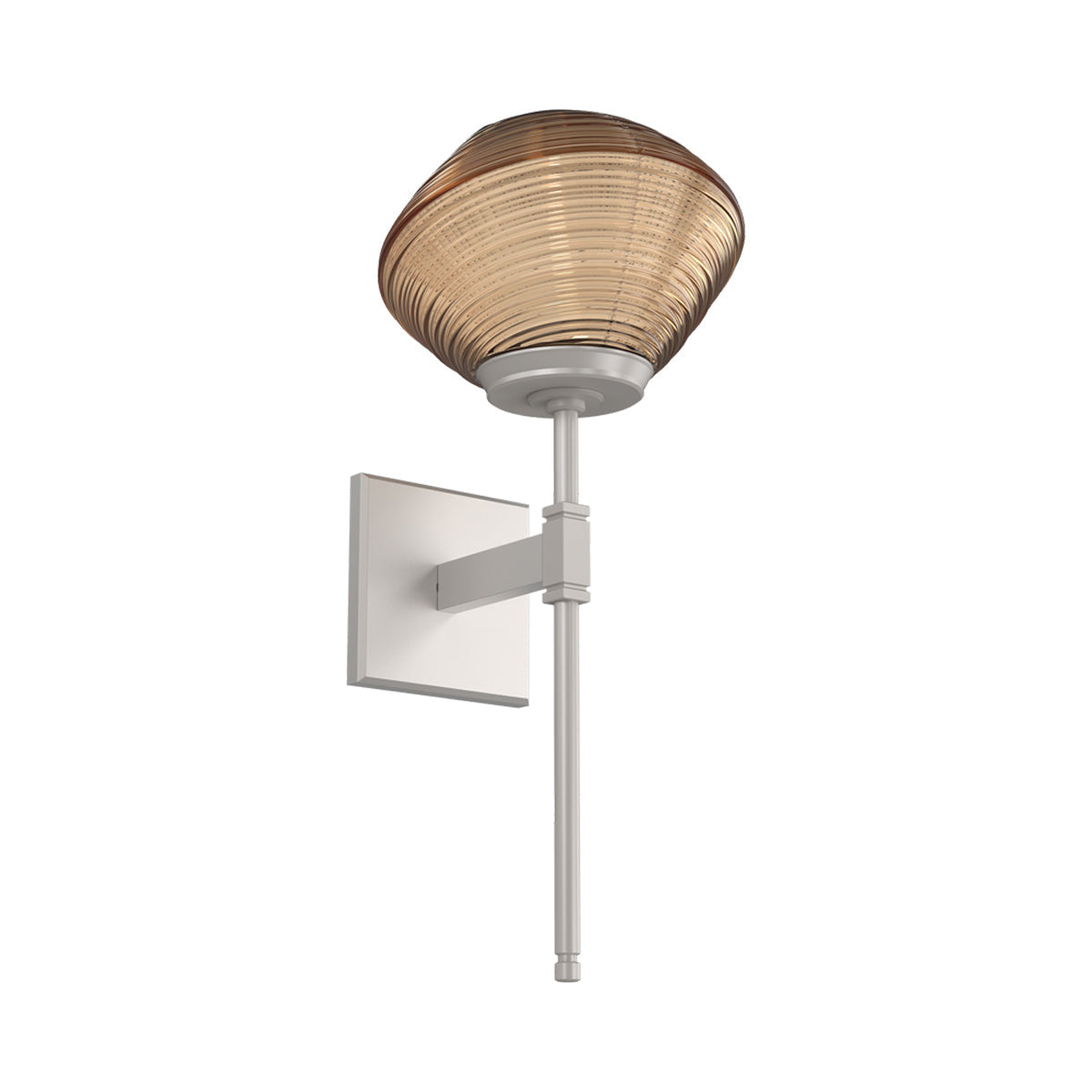 Mesa Belvedere LED Wall Light in Beige Silver/Bronze Blown Glass.