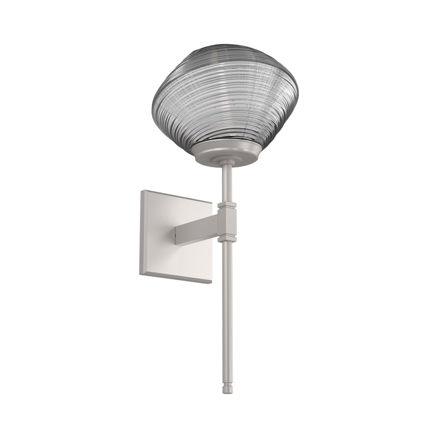 Mesa Belvedere LED Wall Light in Beige Silver/Smoke Blown Glass.