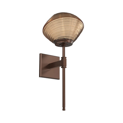 Mesa Belvedere LED Wall Light in Burnished Bronze/Bronze Blown Glass.