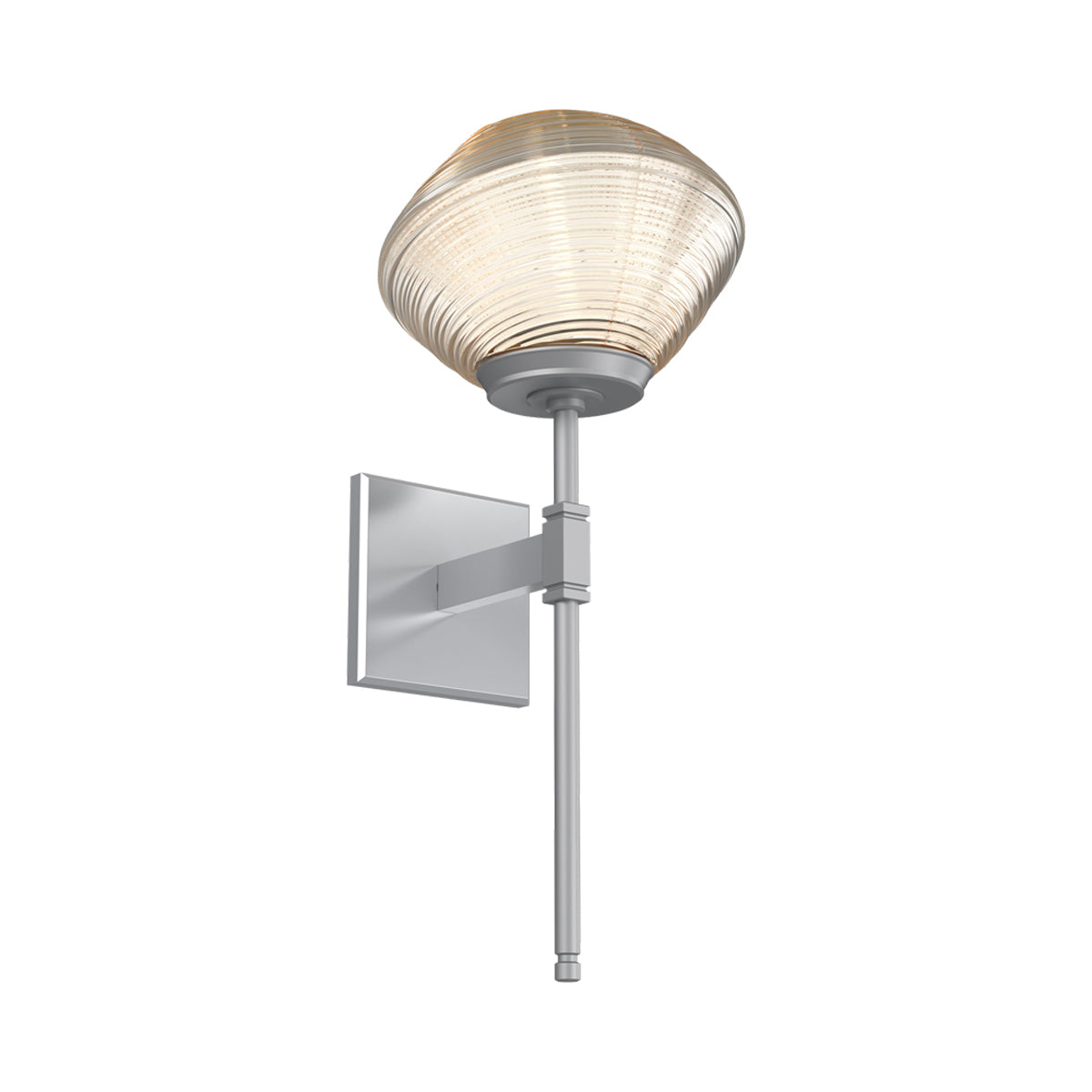 Mesa Belvedere LED Wall Light in Classic Silver/Amber Blown Glass.