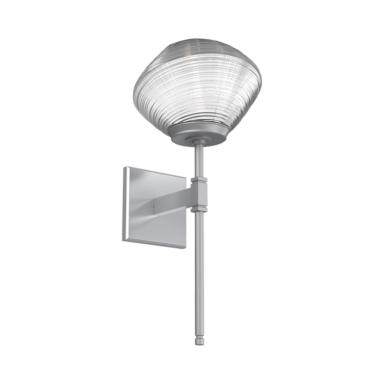Mesa Belvedere LED Wall Light in Classic Silver/Clear Blown Glass.