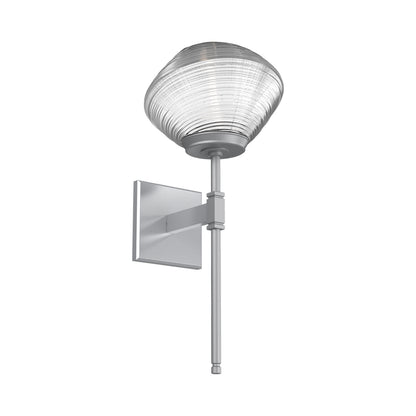 Mesa Belvedere LED Wall Light in Classic Silver/Clear Blown Glass.