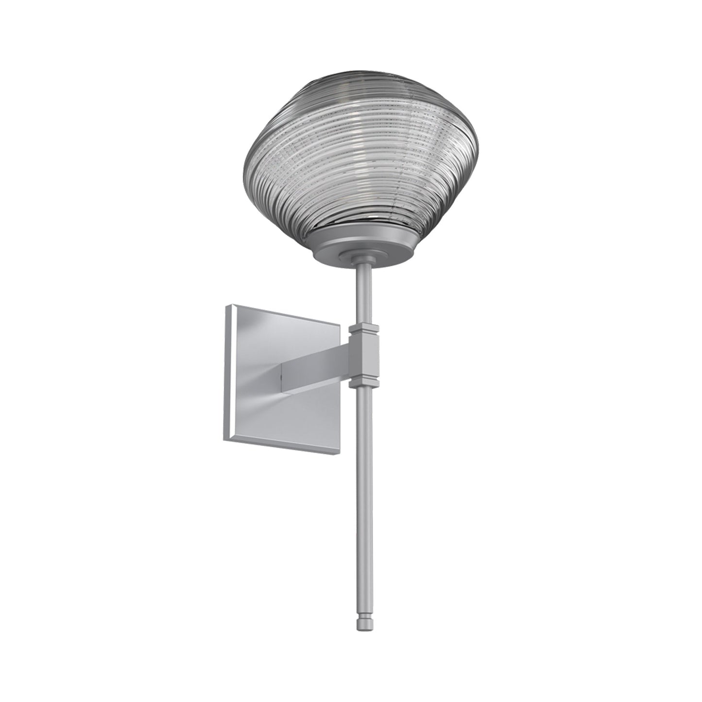 Mesa Belvedere LED Wall Light in Classic Silver/Smoke Blown Glass.