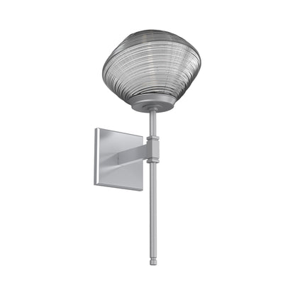 Mesa Belvedere LED Wall Light in Classic Silver/Smoke Blown Glass.