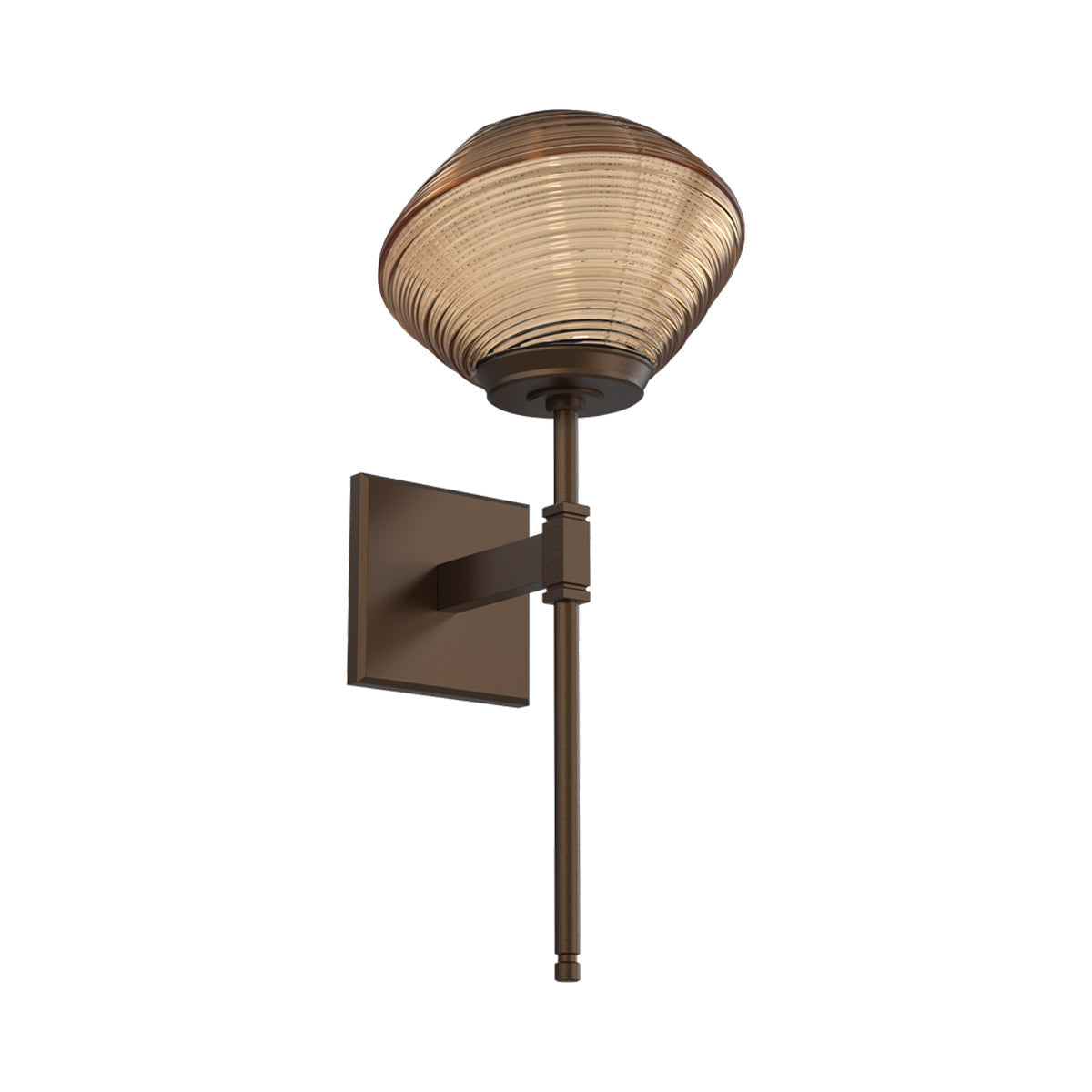 Mesa Belvedere LED Wall Light in Flat Bronze/Bronze Blown Glass.