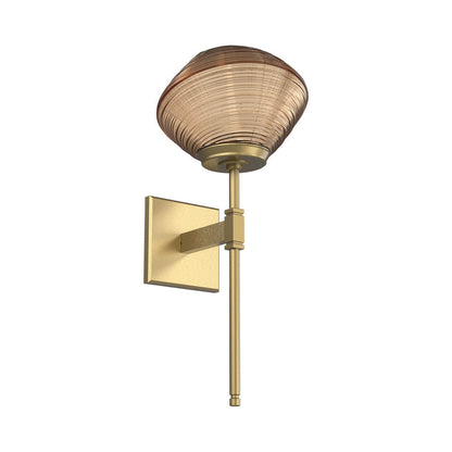 Mesa Belvedere LED Wall Light in Gilded Brass/Bronze Blown Glass.