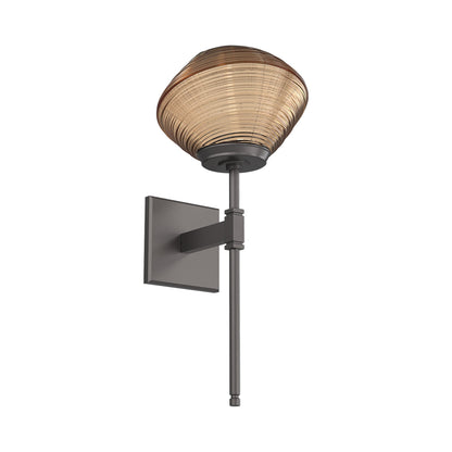 Mesa Belvedere LED Wall Light in Graphite/Bronze Blown Glass.