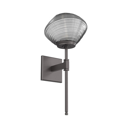 Mesa Belvedere LED Wall Light in Graphite/Smoke Blown Glass.