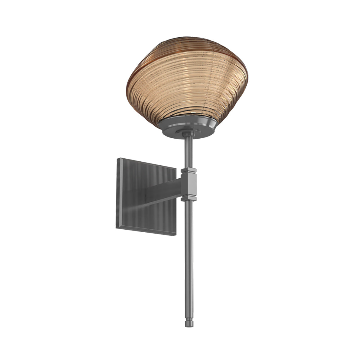 Mesa Belvedere LED Wall Light in Gunmetal/Bronze Blown Glass.