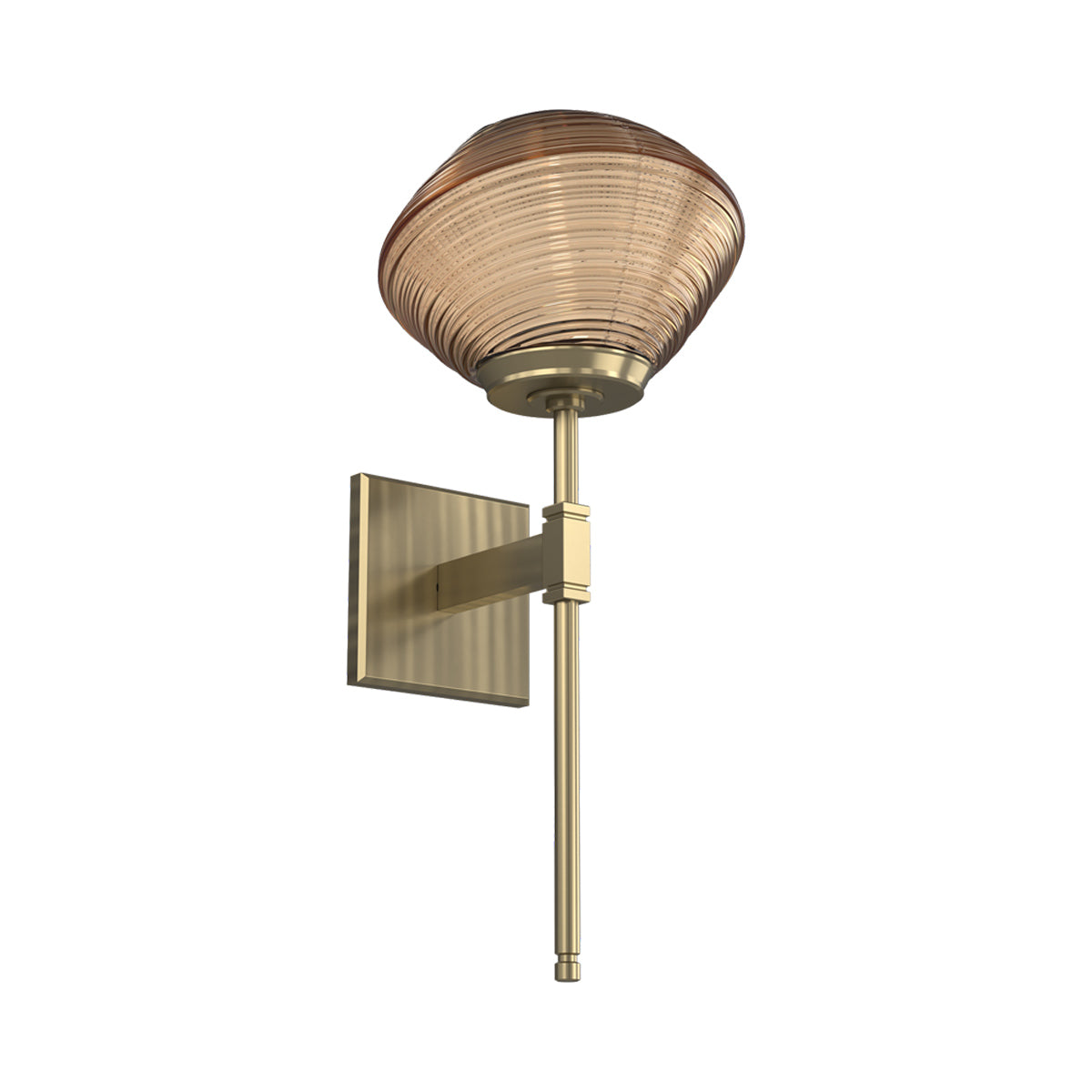 Mesa Belvedere LED Wall Light in Heritage Brass/Bronze Blown Glass.
