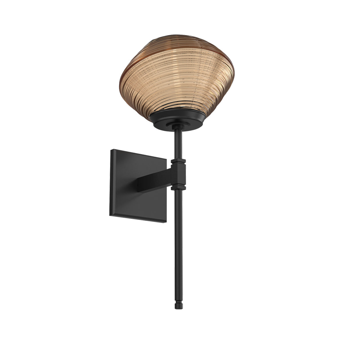 Mesa Belvedere LED Wall Light in Matte Black/Bronze Blown Glass.