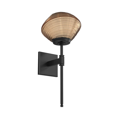 Mesa Belvedere LED Wall Light in Matte Black/Bronze Blown Glass.