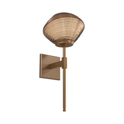 Mesa Belvedere LED Wall Light in Novel Brass/Bronze Blown Glass.