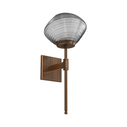 Mesa Belvedere LED Wall Light in Oil Rubbed Bronze/Smoke Blown Glass.