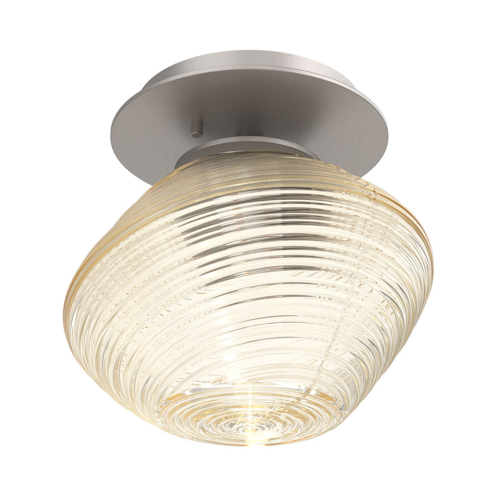Mesa LED Ceiling / Wall Light in Beige Silver/Amber Blown Glass.