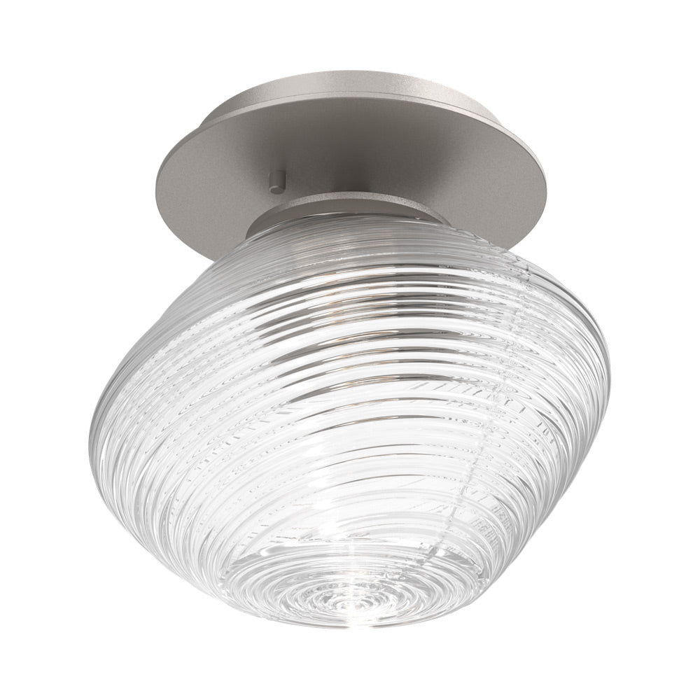 Mesa LED Ceiling / Wall Light in Beige Silver/Clear Blown Glass.