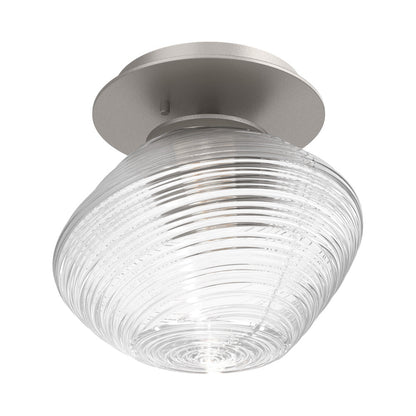 Mesa LED Ceiling / Wall Light in Beige Silver/Clear Blown Glass.